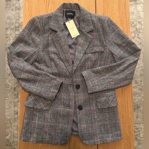 Ebossy Plaid Double Breasted Blazer Coat Jacket – Size M – New With Tags